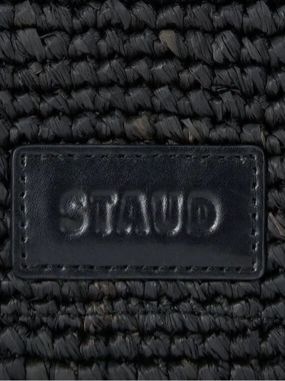 STAUD Black Raffia Harlow Shoulder Bag - Picture 4 of 9